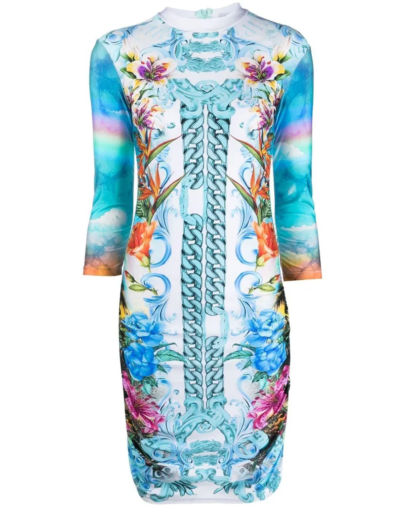 Philipp Plein Minikleid mit Hawaii-Print - Blau Blau