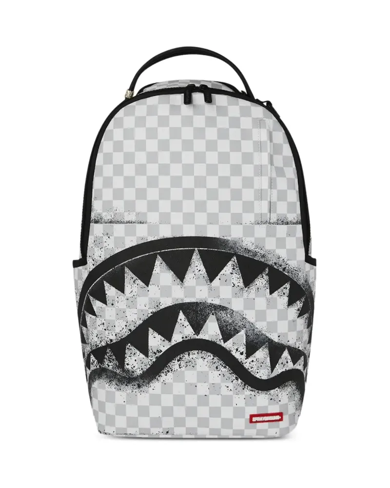 Sprayground Red Stencil Rucksack mit Schachbrett - Weiß Weiß