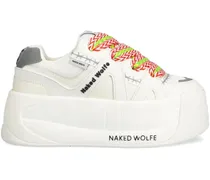 Sneakers mit Plateausohle - Weiß