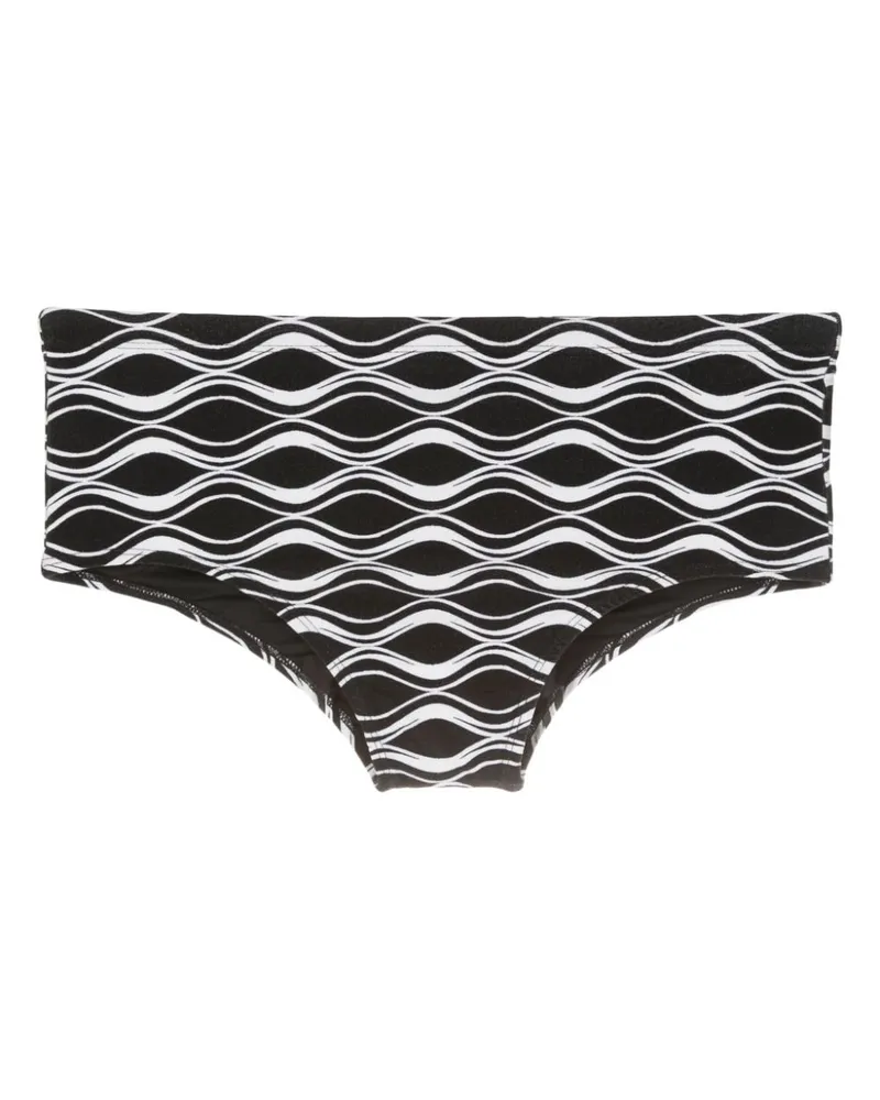Amir Slama Badehose mit Ondas-Print - Schwarz Schwarz