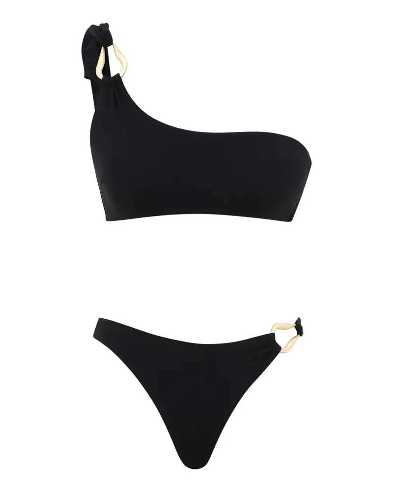 Zimmermann Roselight Trim One-Shoulder-Bikini - Schwarz Schwarz