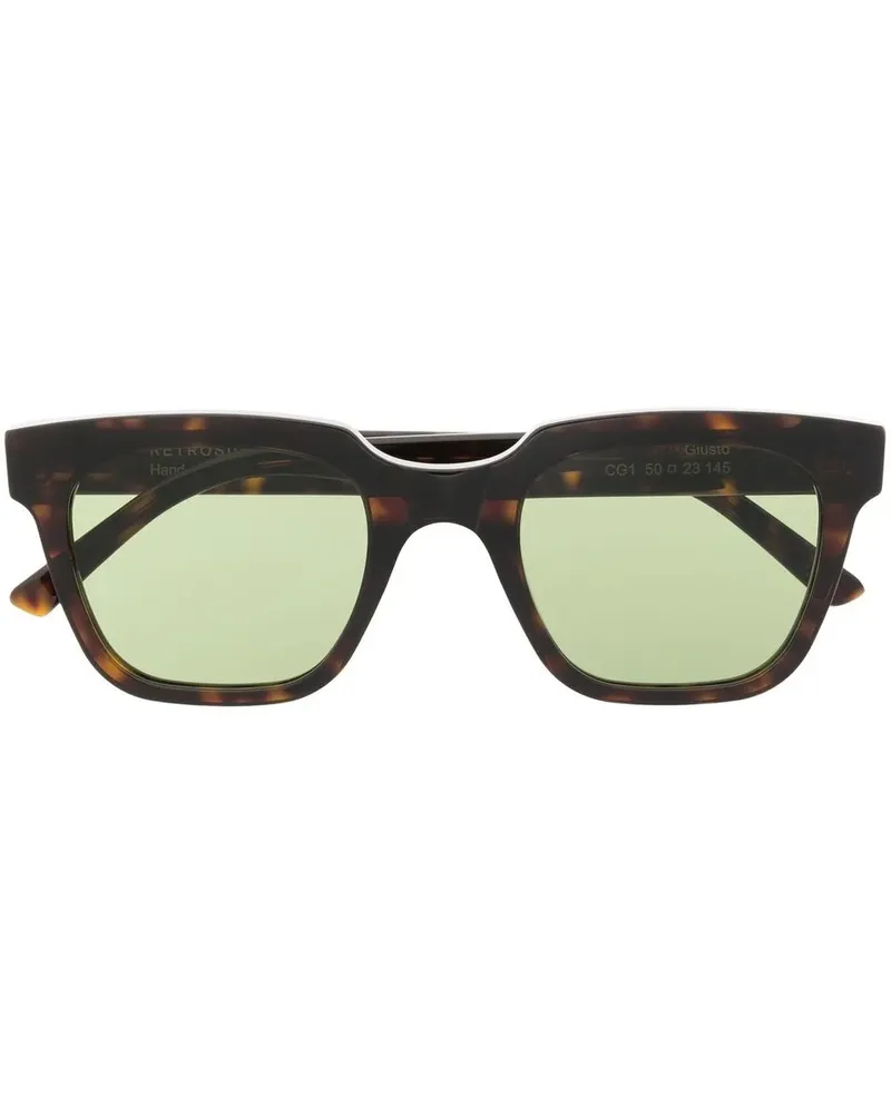 RETROSUPERFUTURE Sonnenbrille mit eckigem Gestell - Braun Braun