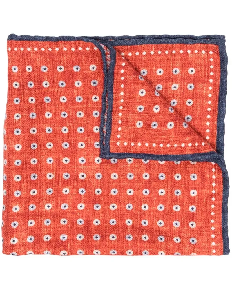 Brunello Cucinelli Einstecktuch mit geometrischem Print - Rot Rot
