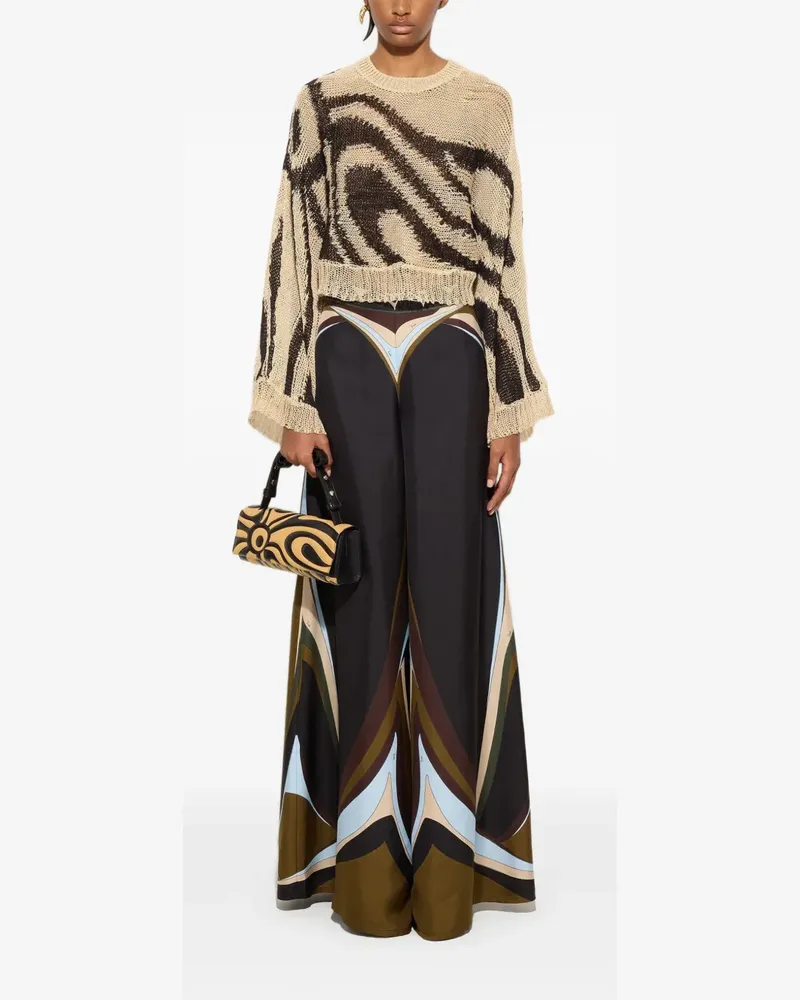Emilio Pucci marmo-print open-knit sweater - Nude Nude