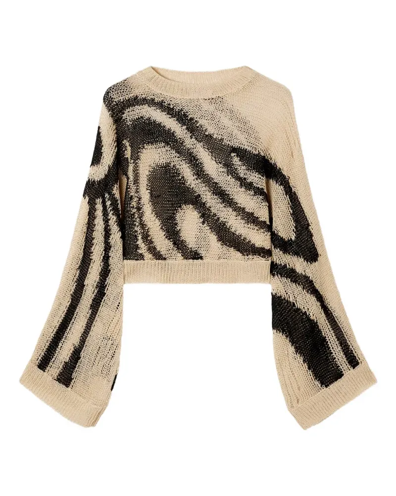 Emilio Pucci Lochstrick-Pullover mit Marmo-Print - Nude Nude