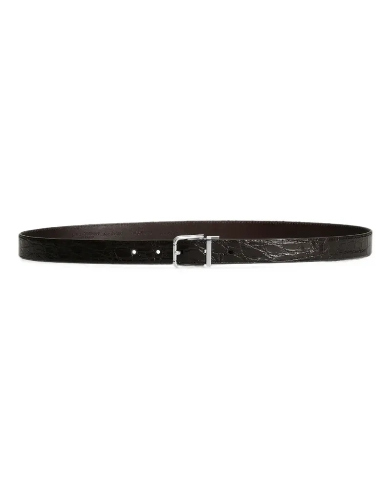 Dolce & Gabbana Caiman Gürtel - Braun Braun