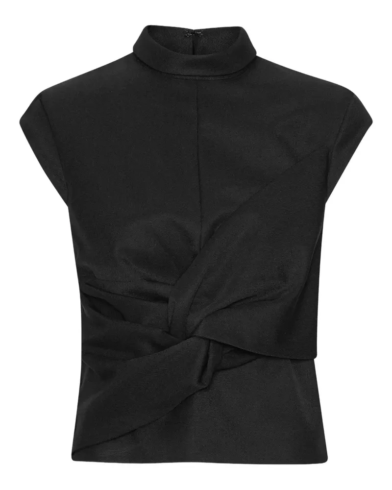 ROTATE Birger Christensen draped top - Schwarz Schwarz