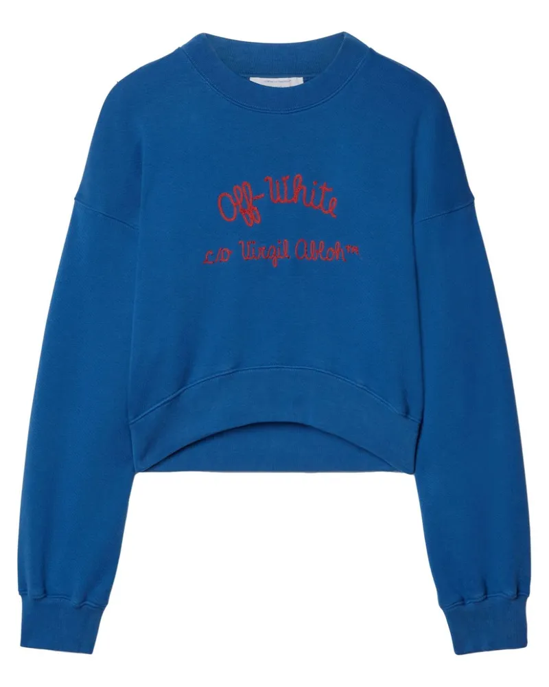 OFF-WHITE Sweatshirt mit Logo-Stickerei Blau