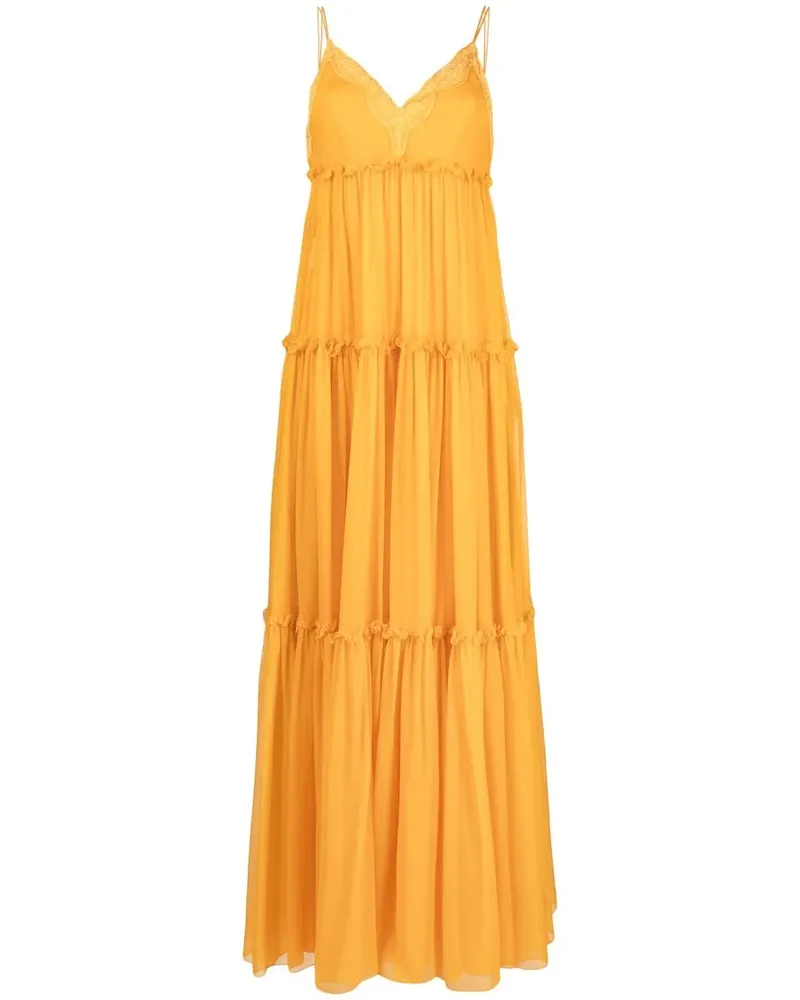 Alberta Ferretti Maxikleid mit Spitze - Gelb Gelb