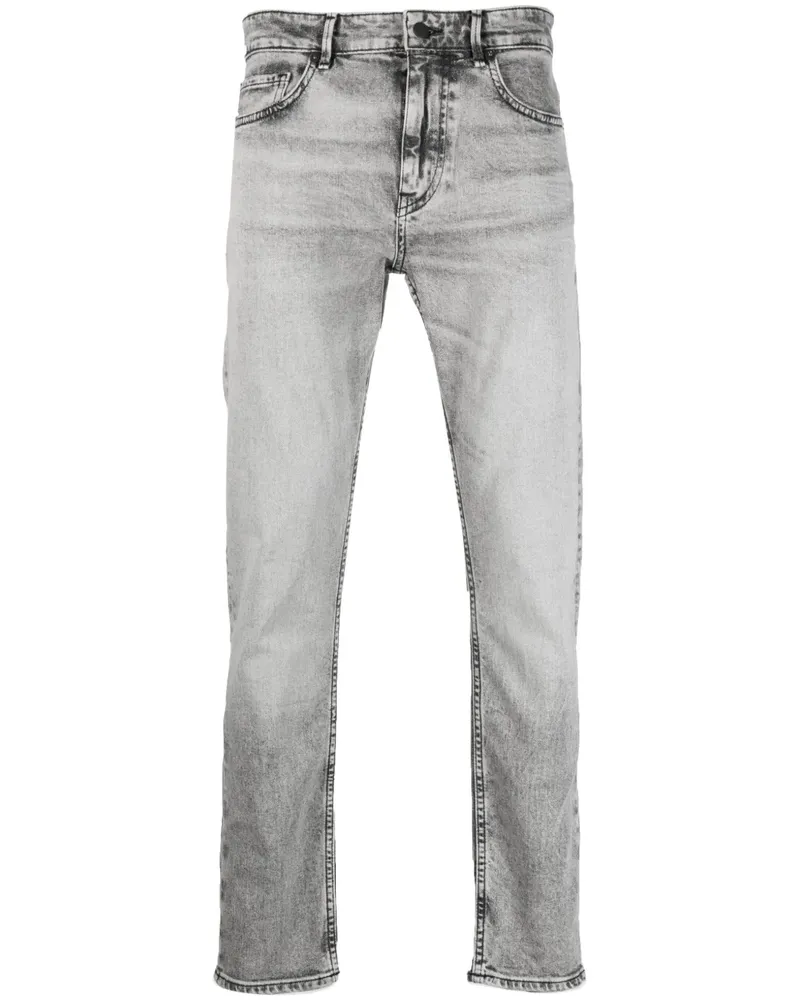 HUGO BOSS Slim-Fit-Jeans mit Logo-Patch - Grau Grau