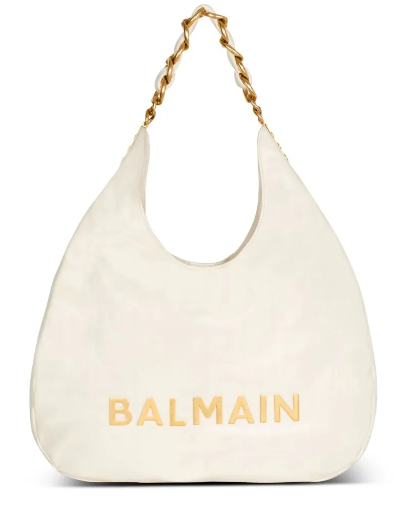 Balmain 1945 Soft Hobo Schultertasche - Weiß Weiß