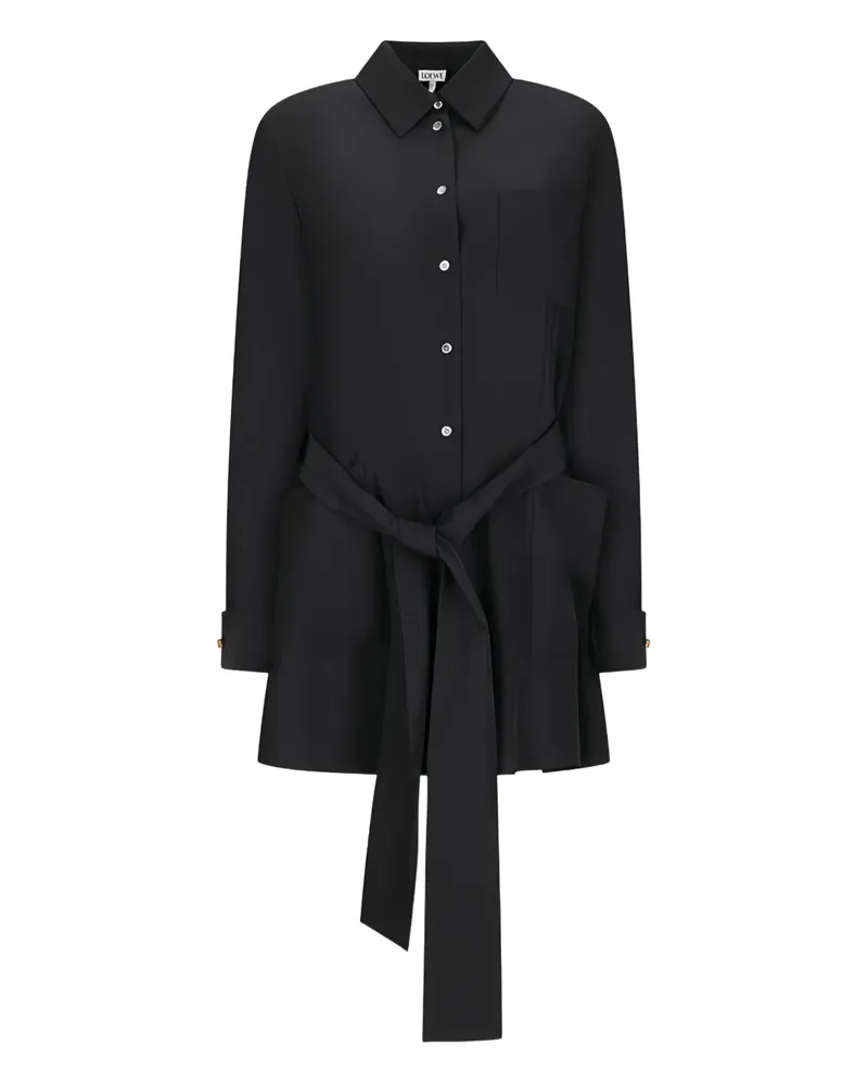 Loewe Seidenoberteil mit Gürtel - Schwarz Schwarz