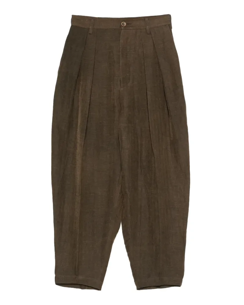 Uma Wang Pirde Hose mit Falten - Braun Braun