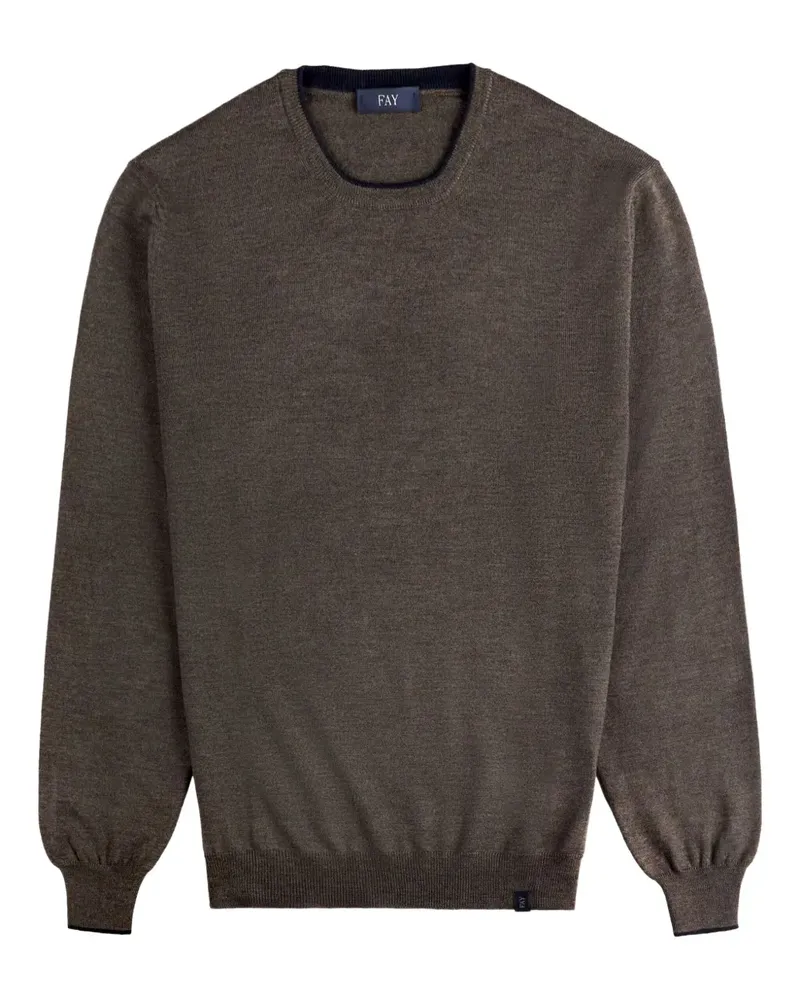 Fay Pullover mit Ellenbogen-Patches - Braun Braun