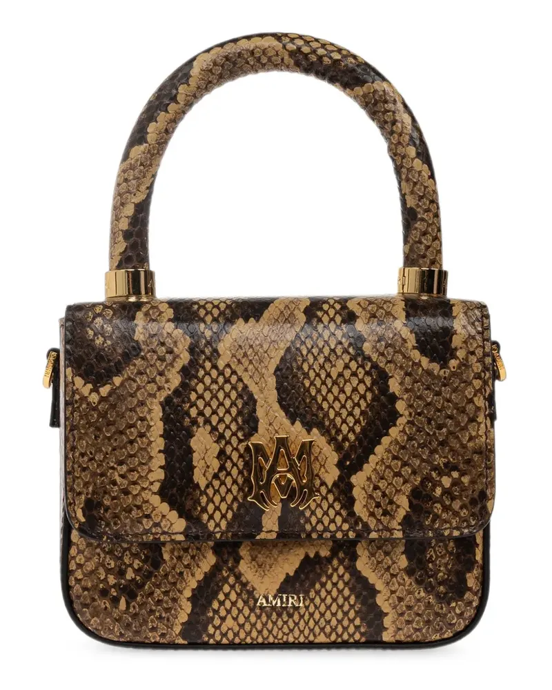 Amiri Micro MA Tasche mit Python-Prägung - Braun Braun