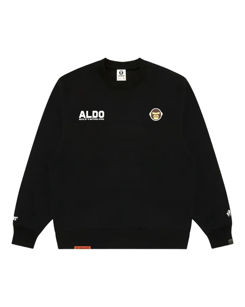 BAPE Moonface Hemd mit Logo-Patch - Schwarz Schwarz