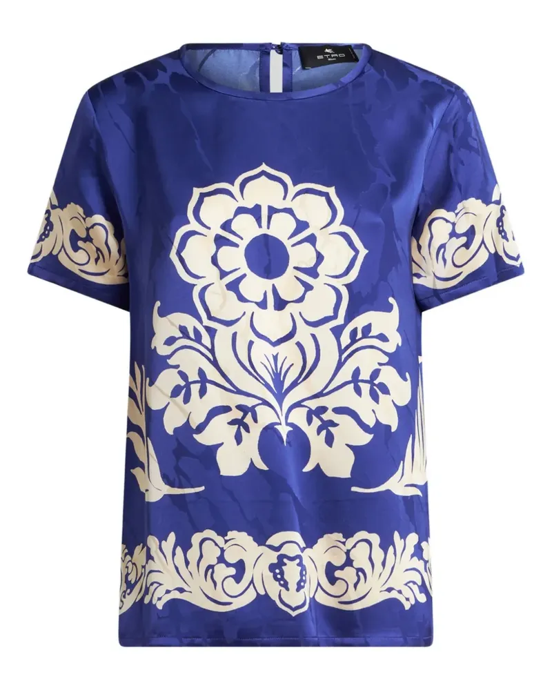 Etro Bluse mit Blumen-Print - Blau Blau