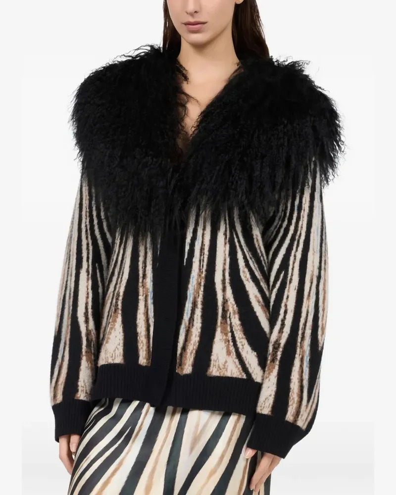 Roberto Cavalli Cardigan mit Zebra-Print - Schwarz Schwarz