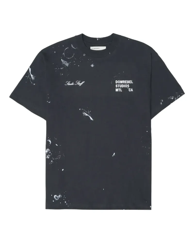 DOMREBEL paint-splatter logo-print T-shirt - Schwarz Schwarz