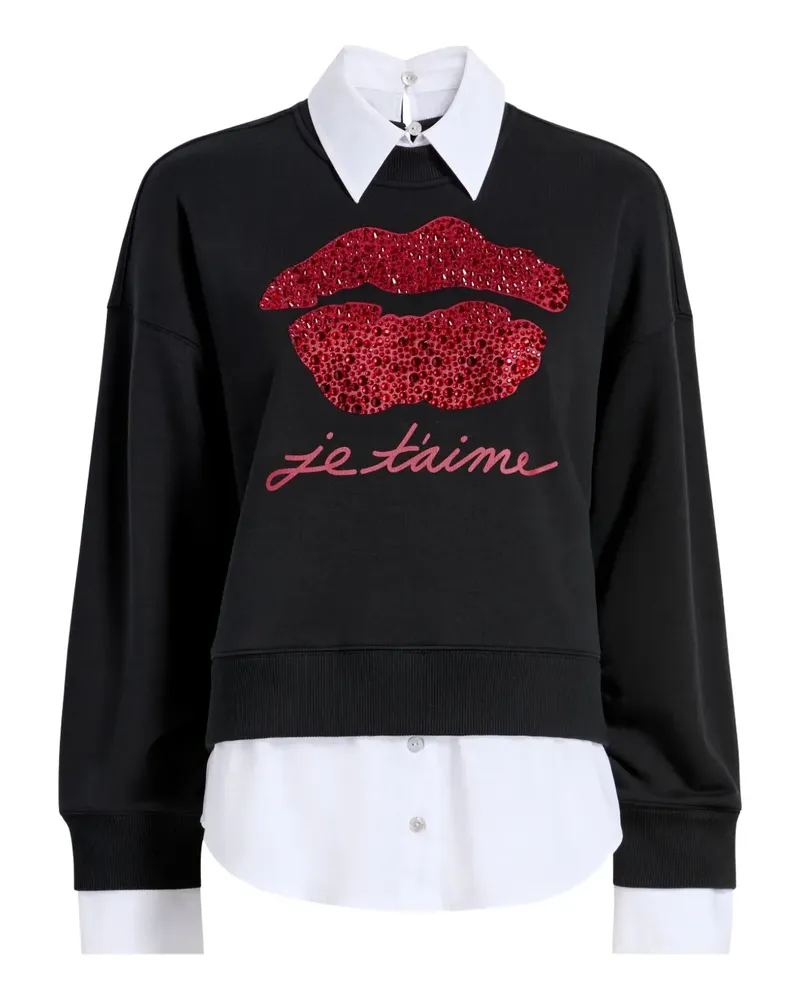 Cinq à Sept Justina Sweatshirt mit Kristallen - Schwarz Schwarz