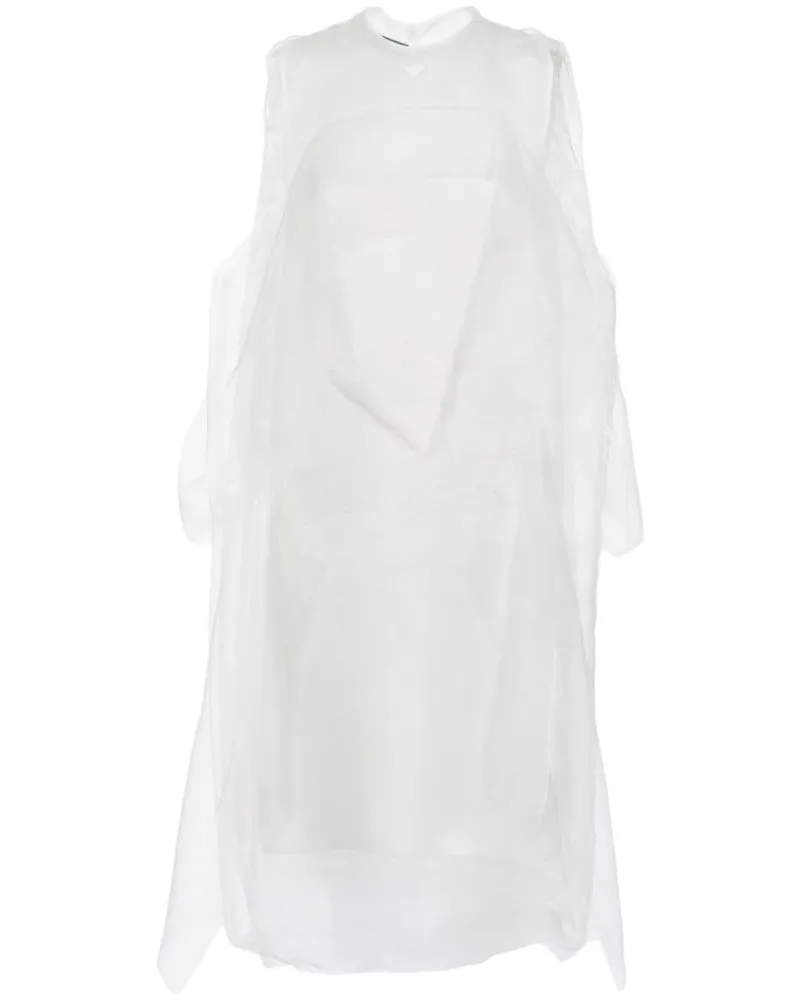 Prada Technical Voile Midikleid - Weiß Weiß