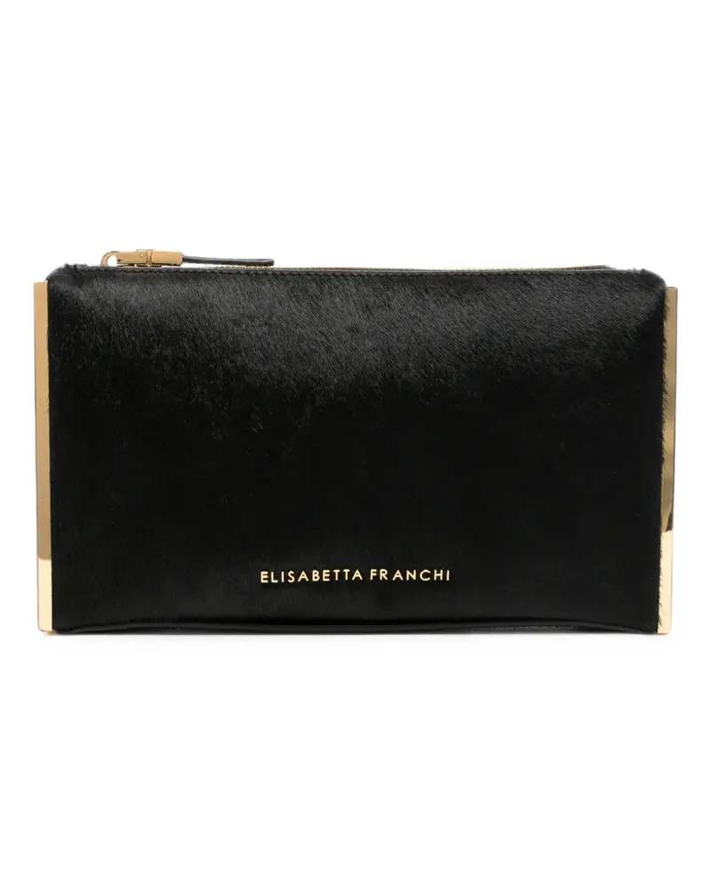 Elisabetta Franchi hair leather clutch bag - Schwarz Schwarz