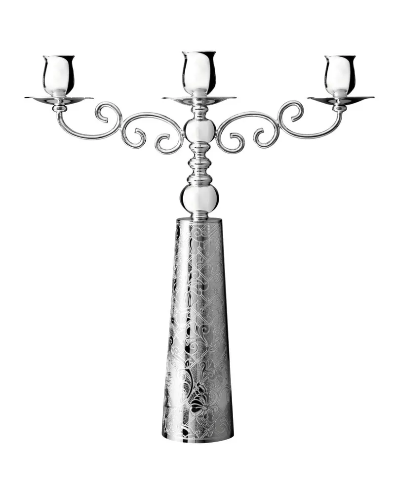 Christofle Dreifacher Jardin d'Eden Candelabra - Silber Silber