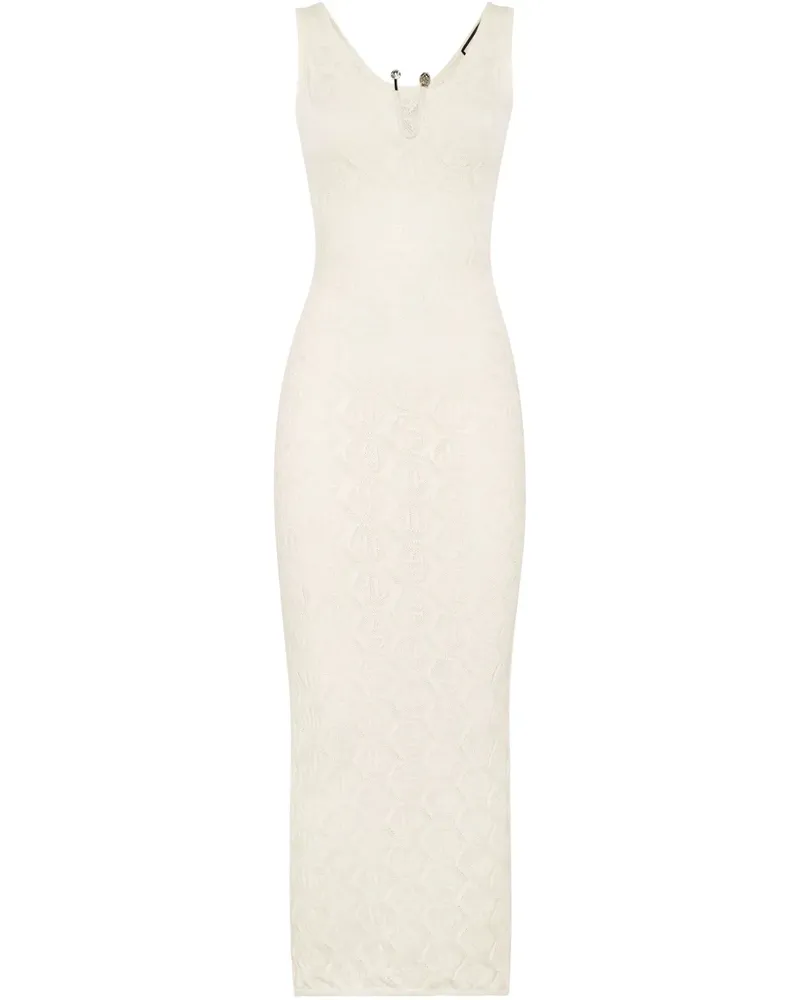 Philipp Plein Midikleid mit Monogramm - Weiß Weiß