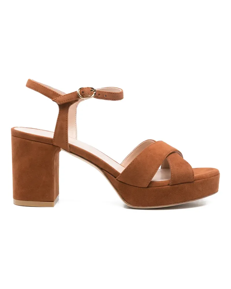 Stuart Weitzman Sandalen mit überkreuzten Riemen - Braun Braun