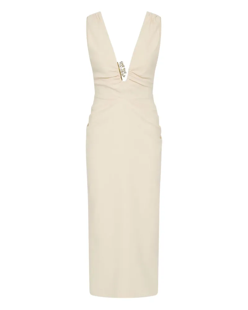 Rachel Gilbert Verziertes Martina Midikleid - Nude Nude