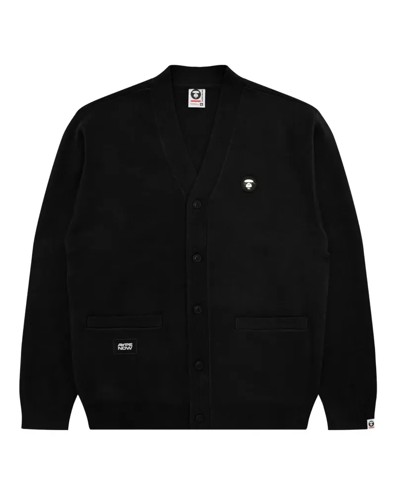 BAPE Ape Head Cardigan mit aufgesetzter Tasche - Schwarz Schwarz