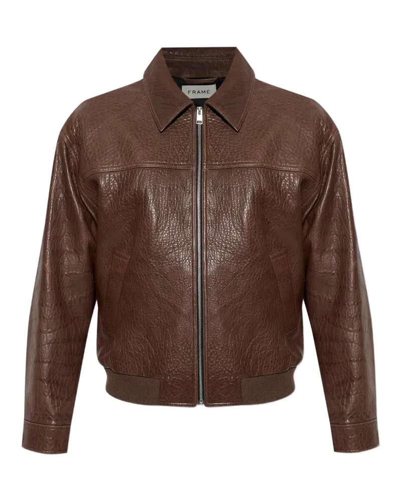 Frame Denim zip leather jacket - Braun Braun