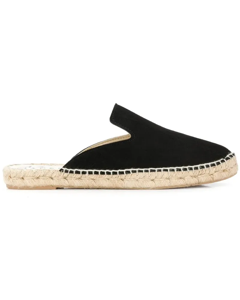 Manebí Flache Espadrilles - Schwarz Schwarz