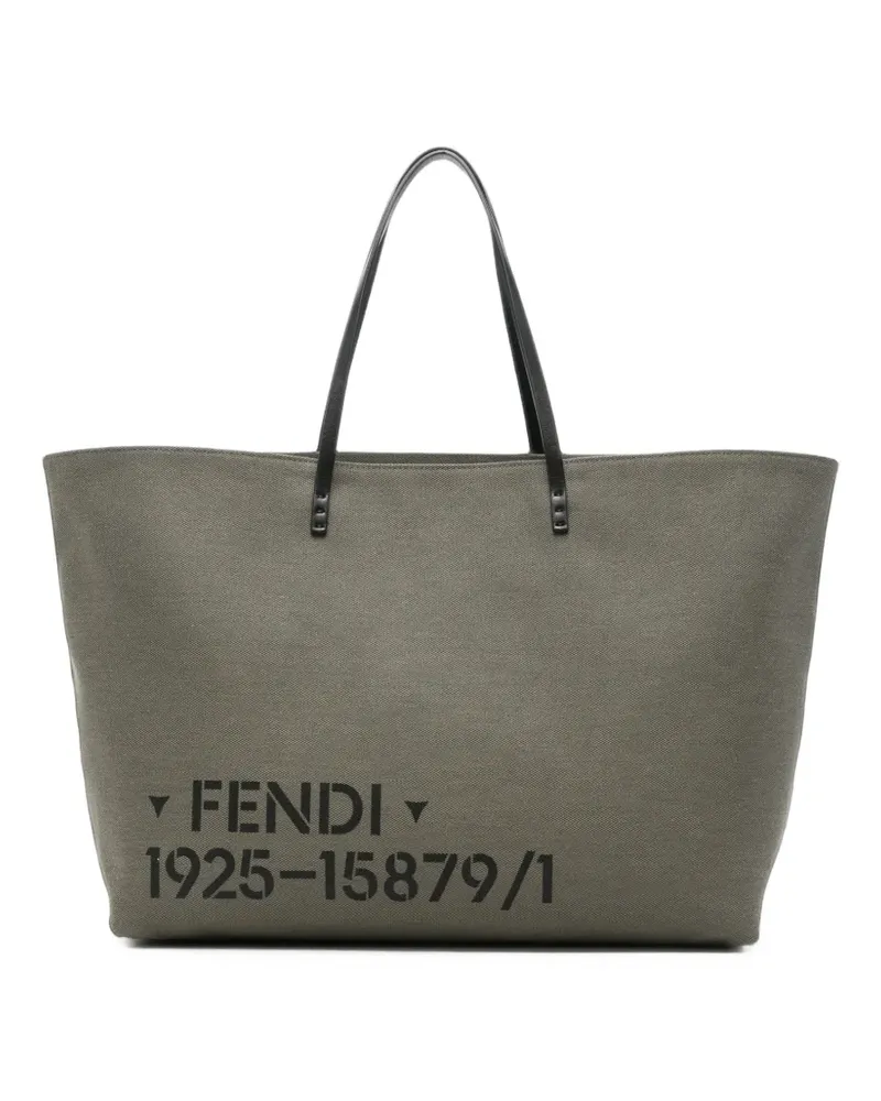Fendi Großer Roll Tote Bag mit Logo - Grau Grau