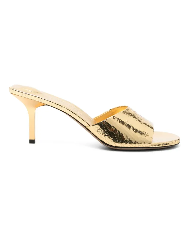 Jacquemus The Cubisto cracked-effect heeled sandals - Gold Gold
