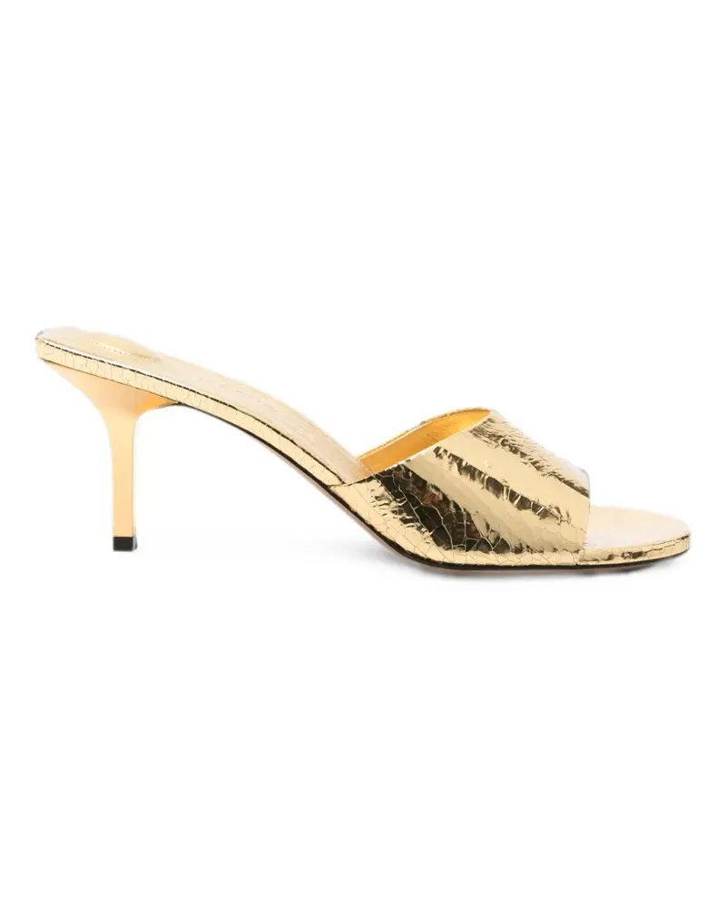 Jacquemus The Cubisto cracked-effect heeled sandals - Gold Gold