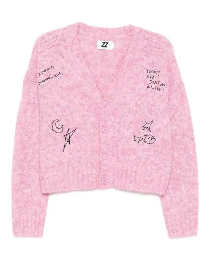 Izzue Bestickter Cardigan - Rosa Rosa