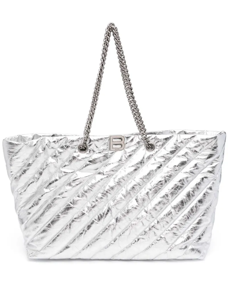 Balenciaga Große Crush Tote Bag - Silber Silber