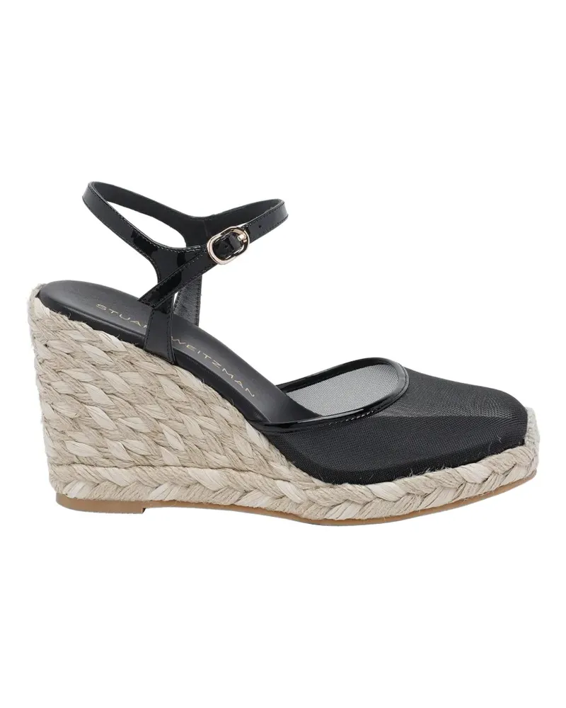 Stuart Weitzman mesh buckle heeled espadrilles - Schwarz Schwarz