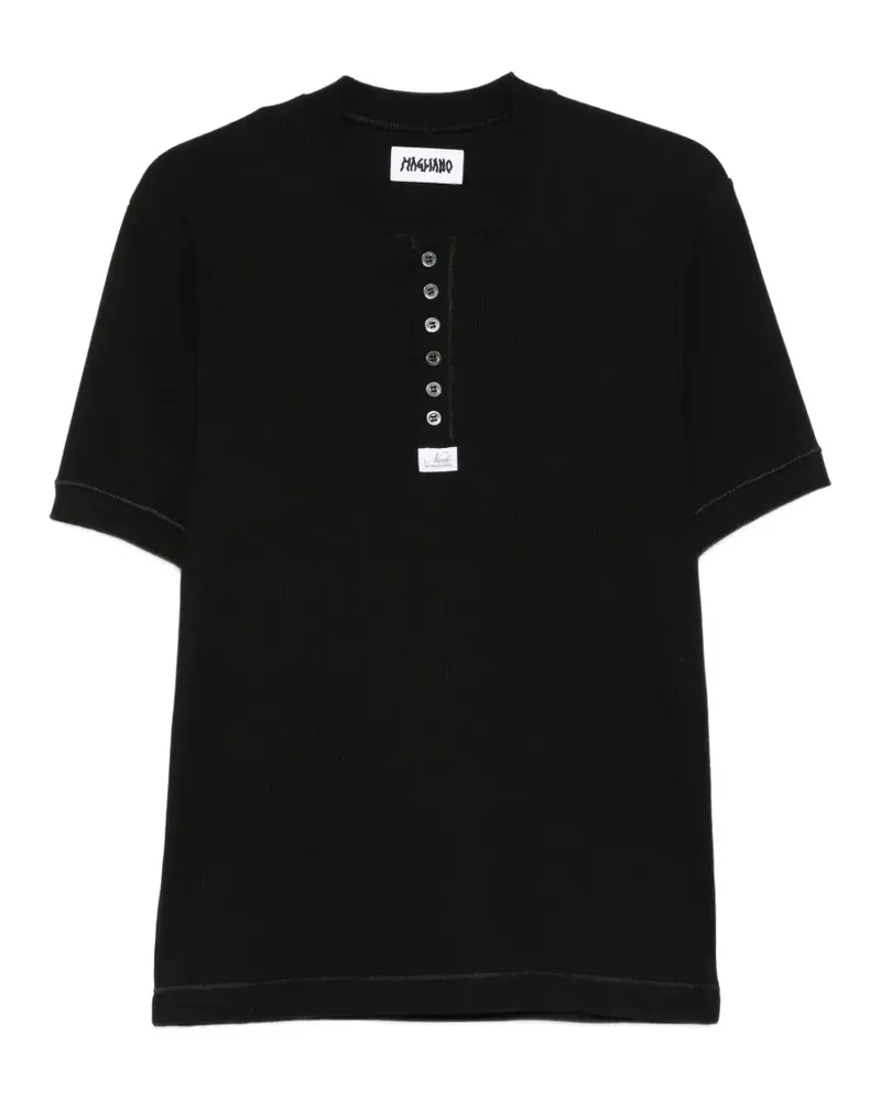 Magliano buttoned short-sleeve T-shirt - Schwarz Schwarz