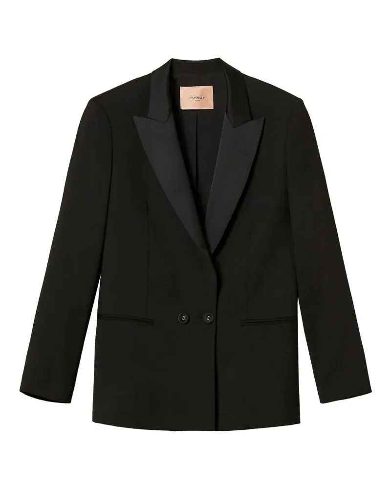 Twin-Set Doppelreihiger Blazer - Schwarz Schwarz