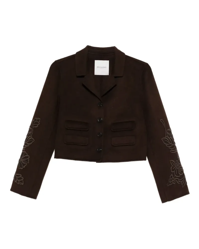 Ermanno Scervino Jacke mit bestickter Tasche - Braun Braun