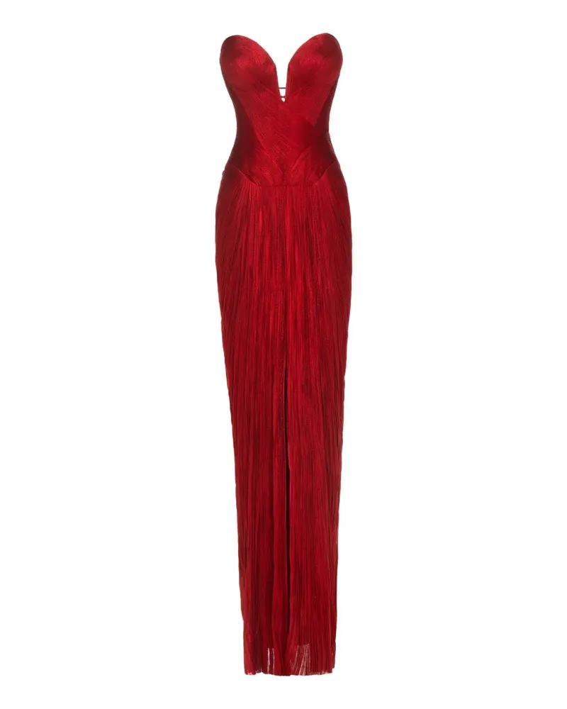 Maria Lucia Hohan Noor pleated lace-up maxi dress - Rot Rot