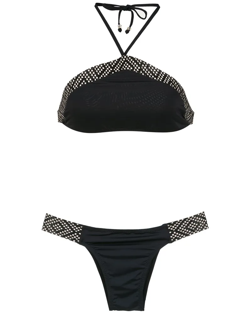 Amir Slama Bikini mit Print - Schwarz Schwarz