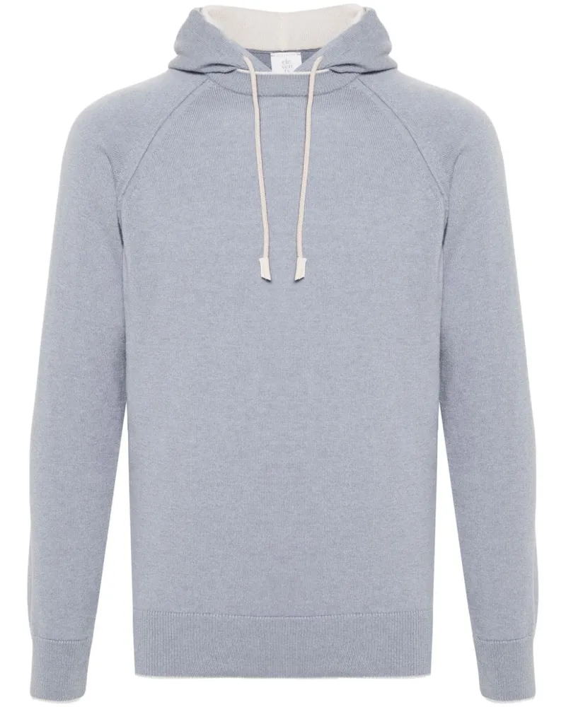 Eleventy Hoodie im Layering-Look - Blau Blau