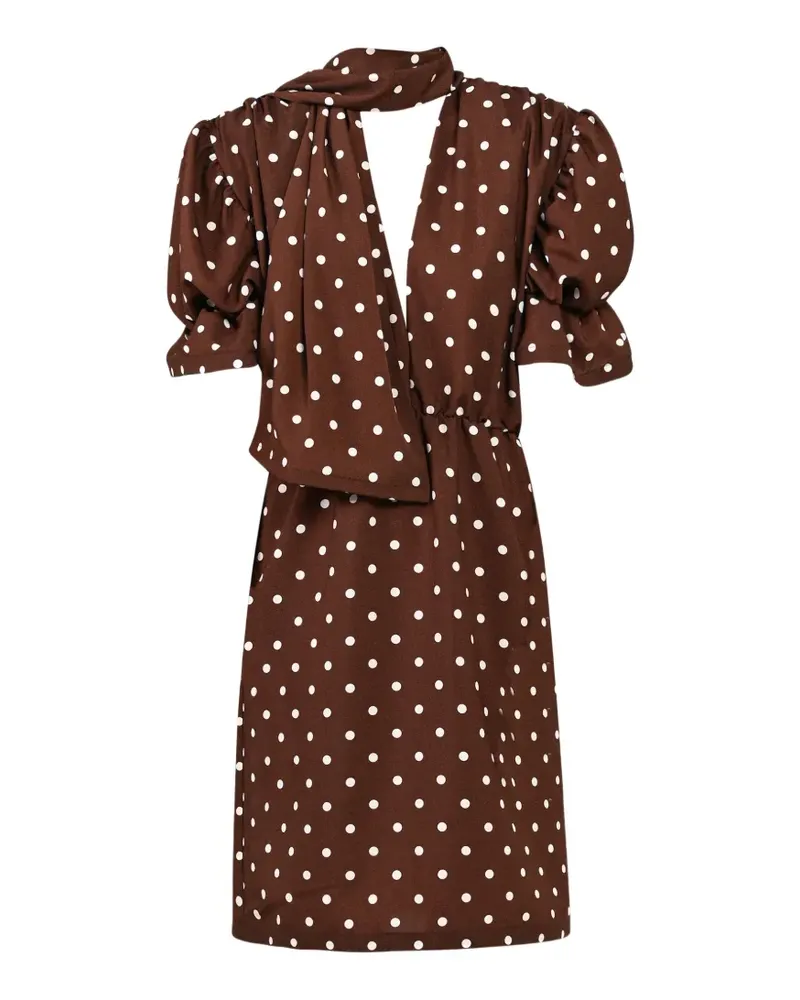 Rowen Rose polka-dot puffed-sleeve dress - Braun Braun