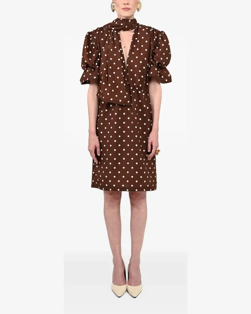 Rowen Rose polka-dot puffed-sleeve dress - Braun Braun