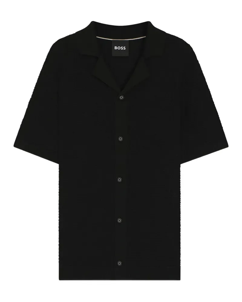 HUGO BOSS textured short-sleeve shirt - Schwarz Schwarz
