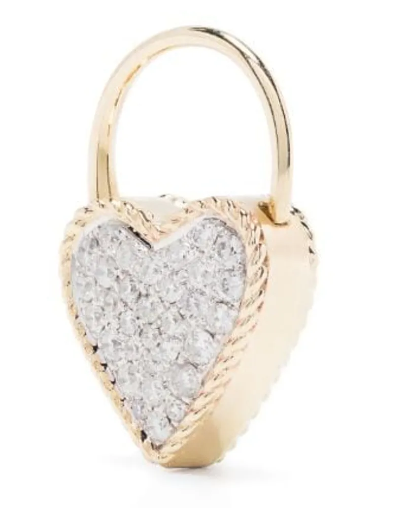 Yvonne Léon 9kt Cadenas Coeur Gelbgoldcreole mit Diamanten Gold