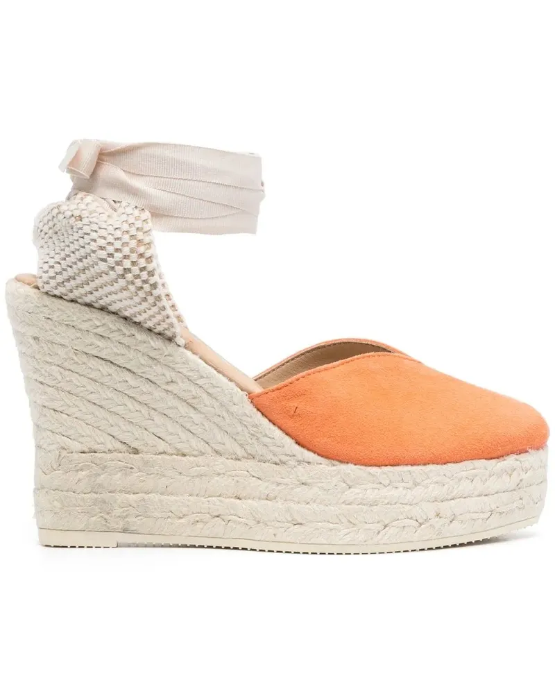 Manebí Wedge-Espadrilles mit Kontrasteinsatz - Orange Orange